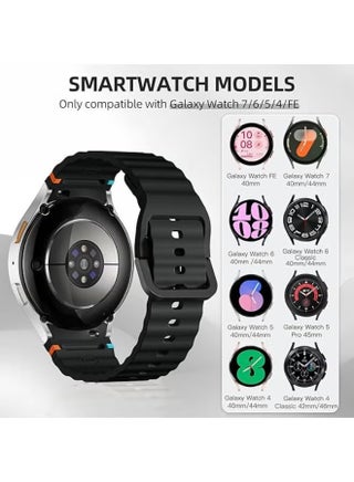 Sport Silicone Strap For Samsung Galaxy Watch 7 Band 40mm 44mm, No Gap Soft Silicone Bands For Galaxy Watch FE 40 mm/Galaxy Watch 6 5 4 Band 40mm 44mm/Galaxy Watch 6 classic 43mm 47mm For Women Men - view 3